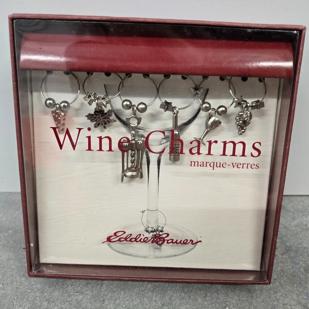 NEW! NEVER USED! Wine Glass Charms from Eddie Bauer - in original packaging/box